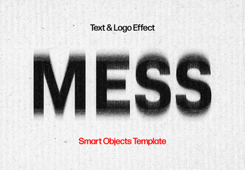Mess Distortion Text & Logo Effect Mockup