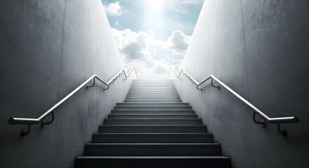 Fototapeta premium Stairs, Staircase, Stairway, Modern Staircase Leading to the Light