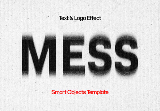 Mess Distortion Text & Logo Effect Mockup