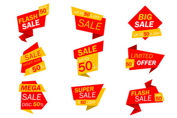 Sale badge collection red and yellow