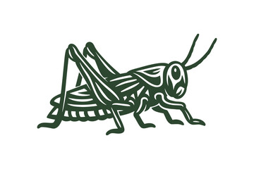 Grasshopper tribal style thick line vector illustration, icon, logo

