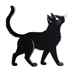 Black cat vector silhouettes white background , ai generator