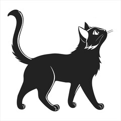 Black cat vector silhouettes white background , ai generator