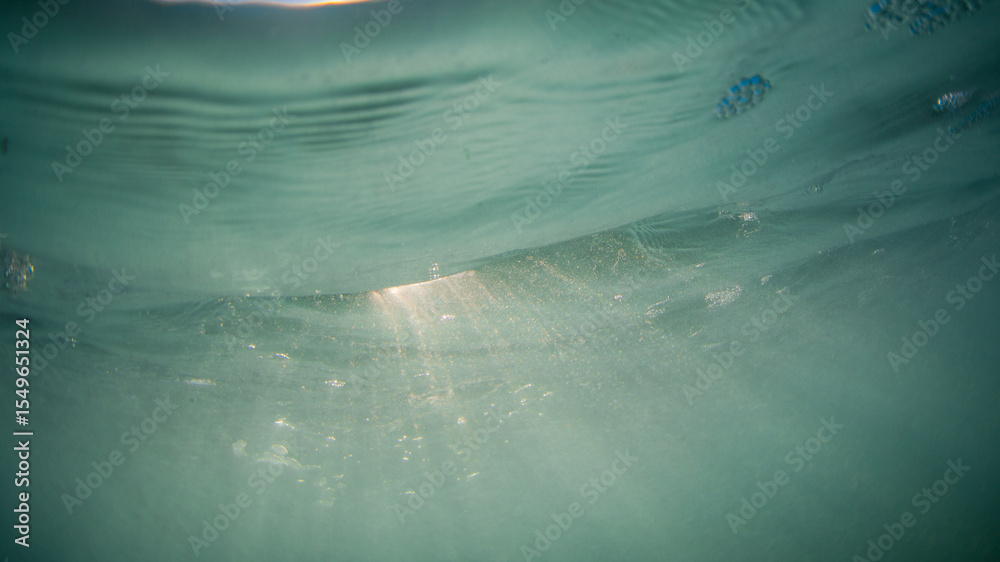 Wall mural underwater view below the ocean surface.
