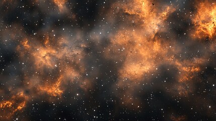 Obraz premium Molten Skies – Fiery Clouds of a Distant Nebula in Deep Space