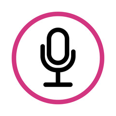 Pink microphone input port icon for identifying computer audio jack connection