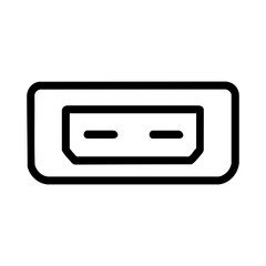 Obraz premium USB Type-A connector port icon for computer and electronic devices