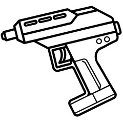 Nail Gun Outline Vector Design