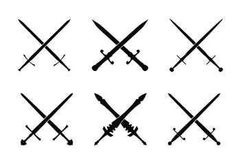 Crossed military swords security icon