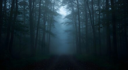 Forest, Fog, Misty, Mysterious Foggy Forest Path