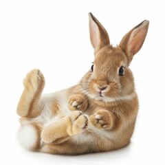 Obraz premium Cute Bunny Capturing Hearts with Its Relaxed Demeanor