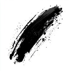 Naklejka premium A paint brush stroke abstract black art.