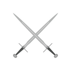Crossed Swords Vector Icon Heraldry Protection Sign