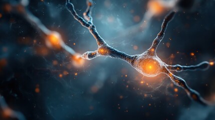 An intricate digital illustration of a neural network showcasing interconnected neurons with glowing connections, representing the complexity of human cognition and connections.