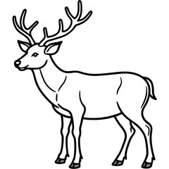 Nature Pair Silhouette Wapiti and Vole