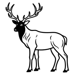 Nature Pair Silhouette Wapiti and Vole