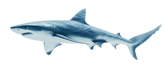 Fototapeta premium Shark swimming Isolated on Transparent Background, Cut Out, Collection Aquatic Animals