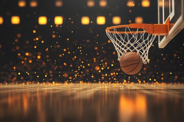 Basketball shot in a stadium