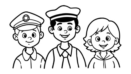 Fototapeta premium coloring book for kids 8 three kids a traffic vector art