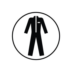 Wear Protective Clothing Sign Black