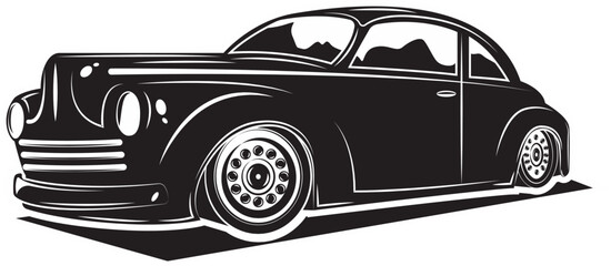 Classic Black Coupe Silhouette