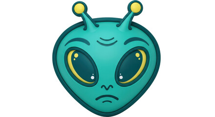 Isolated Cartoon Alien Head