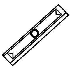 Precision Spirit Level Line Drawing Vector