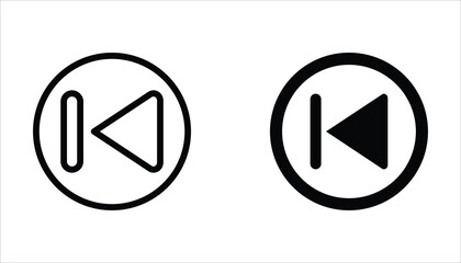 Rewinding button icon set. Double arrow glyph icon. Navigation pointer, indicator. Vector illustration isolated on white background.