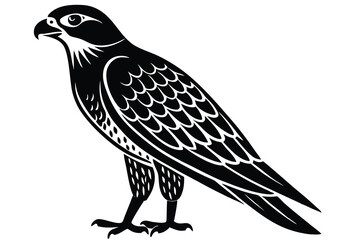 Fototapeta premium Falcon silhouette vector elements, Flying falcon flat icon illustration