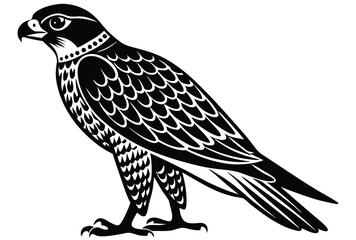 Fototapeta premium Falcon silhouette vector elements, Flying falcon flat icon illustration