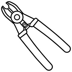 Rivet Gun Tool Outline Vector Design