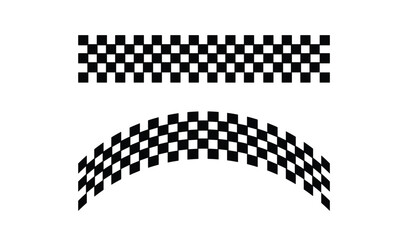 Racing flag vector icon on white background. Checkered flag. start and finish crossed flag. Racing flag.	