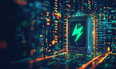 Battery, circuit, glowing, energy, technology