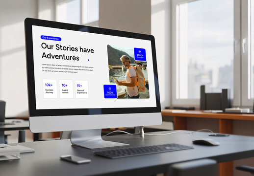 Front View Desktop Display Mockup