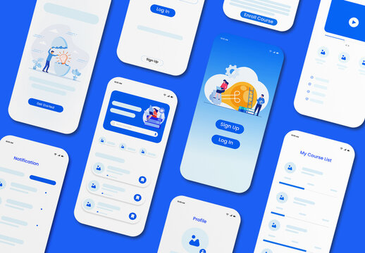 Online Class Mobile Wireframe Layout