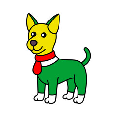 cartoon dog vector art illustration