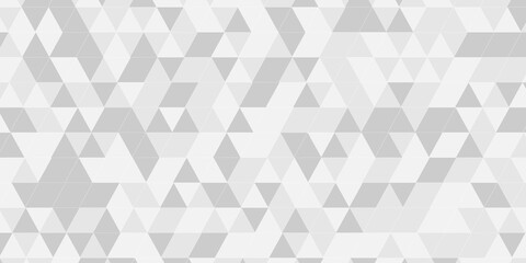 Abstract digital grid light pattern white and gray low triangle Polygon Mosaic background, business...