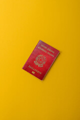 Italy passport for travelling, flying and doing business. Italian document, id