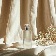 Naklejka premium Perfume glasses bottle cosmetics perfume white.