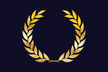 golden laurel wreath vector illustration