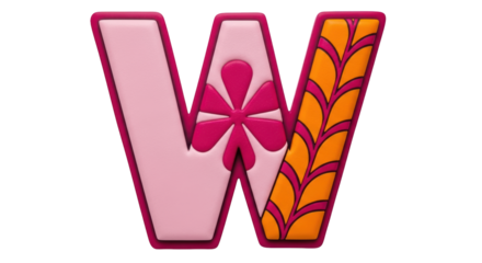 Isolated 3D Render Letter W