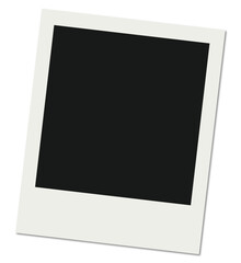 Blank polaroid photo frame isolated from background, vintage instant film camera