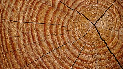 Fototapeta premium section of wooden trunk with rings as background