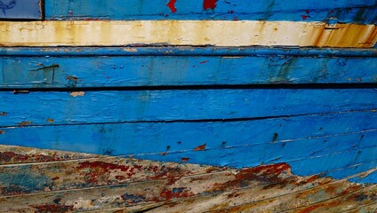 worn wooden keel of a boat