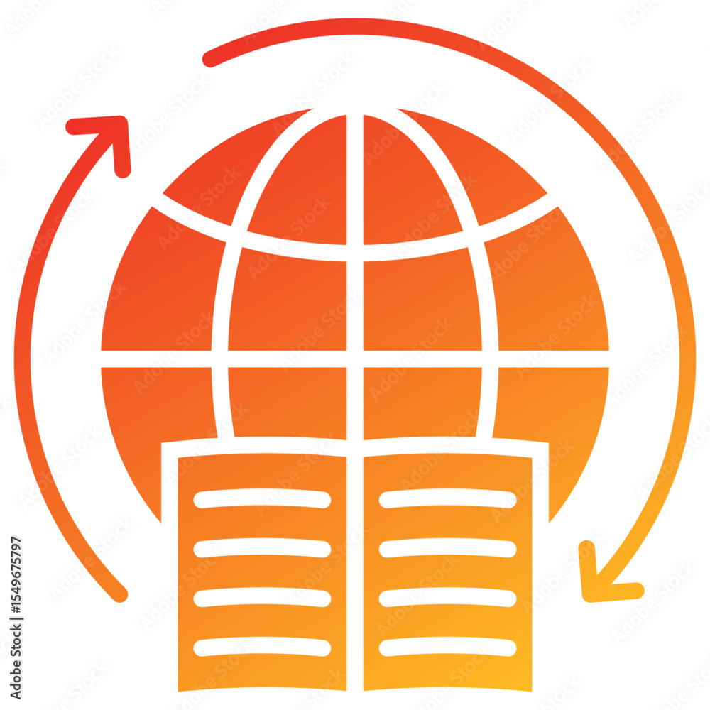Poster Global Learning Glyph Gradient Icon