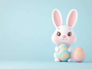 Fototapeta premium Cute Easter Bunny with Eggs