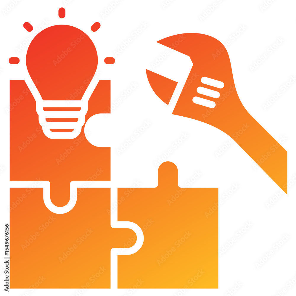 Poster Problem Solving Glyph Gradient Icon