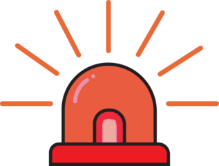 Emergency Siren Light Icon Vector Illustration, Red Flashing Alarm Symbol Graphic, Warning Light Isolated on White Background, Simple Cartoon Style Siren Icon for Alert.