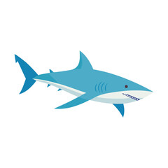 Obraz premium A striking illustration of a blue shark, showcasing its sleek and powerful form. The shark is depicted in a vibrant and dynamic pose, highlighting its key features