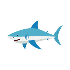 Fototapeta premium A close-up illustration of a shark, showcasing its sharp teeth and streamlined body